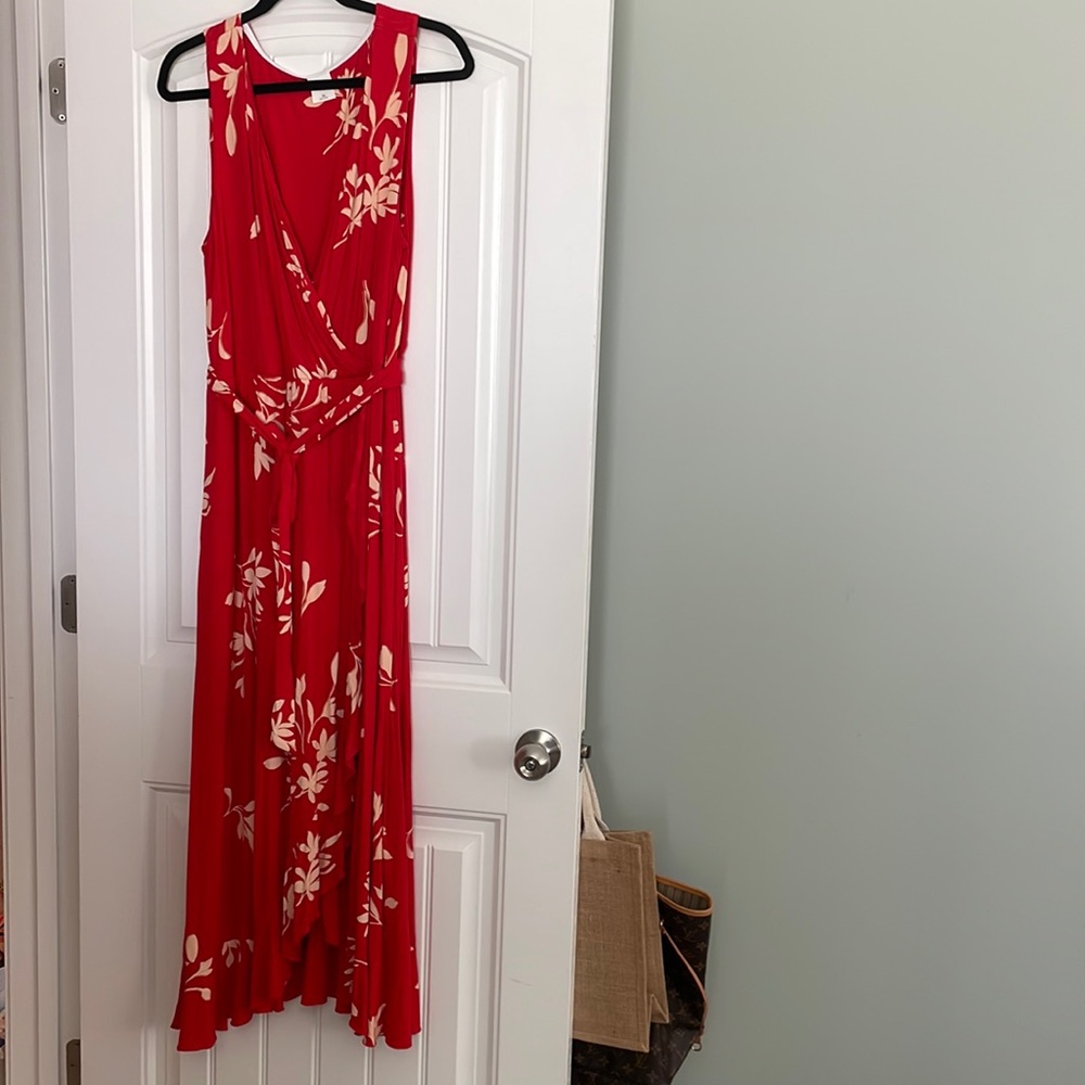 Soma Red tropical dress. Size XL